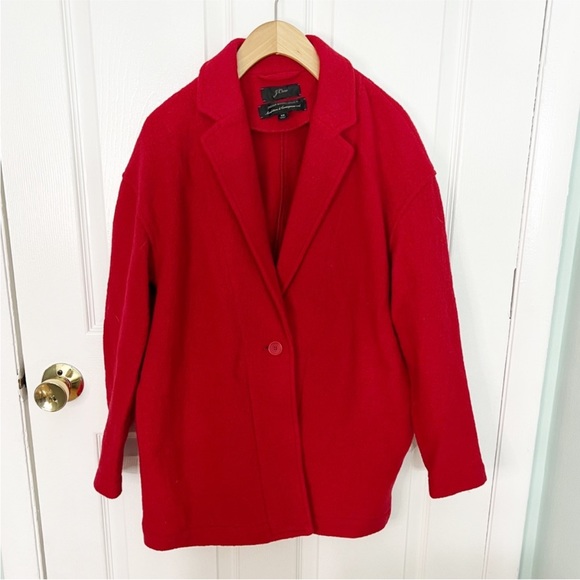 J Crew jacket coat boiled wool GORGEOUS $228 size XS xxs but runs huge worn 1 x - Picture 4 of 10